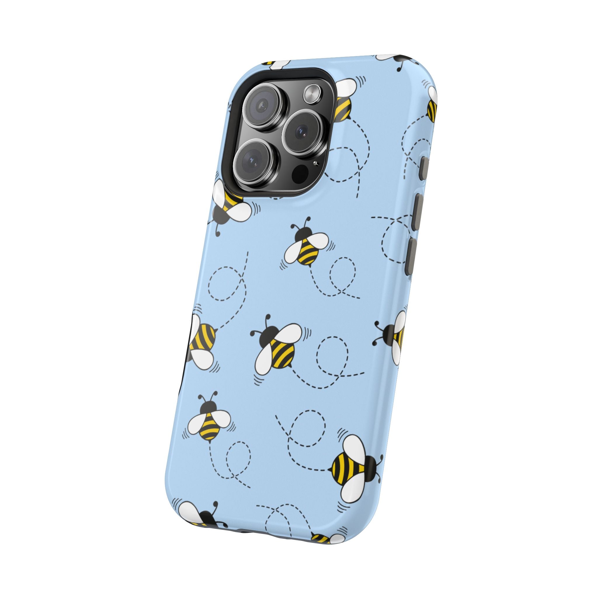Phone Case | Sky Blue Bee Pattern Magnetic Impact-Resistant Phone Case