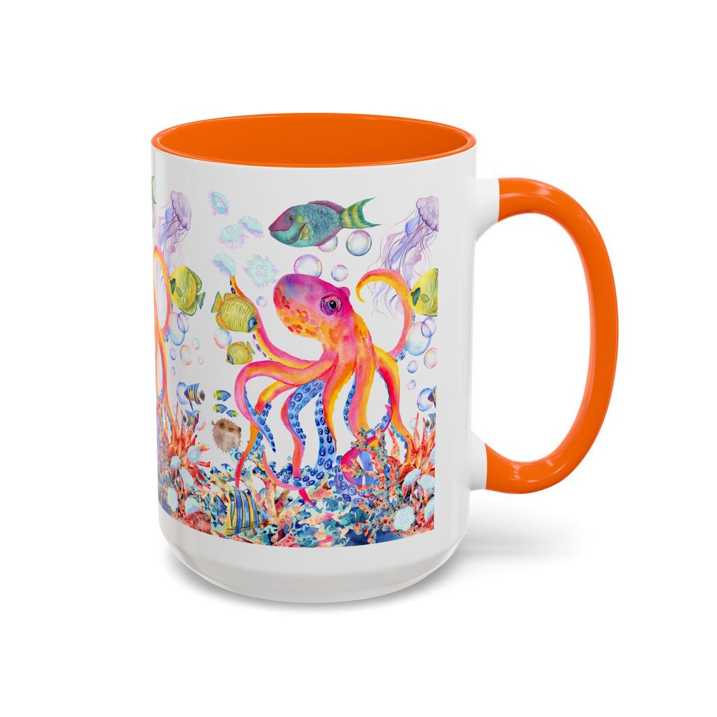 Coffee Mug | Colorful Octopus Accent Mug 11/15oz