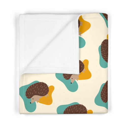 Baby Blanket | Cute Hedgehog Fleece Throw for Nursery