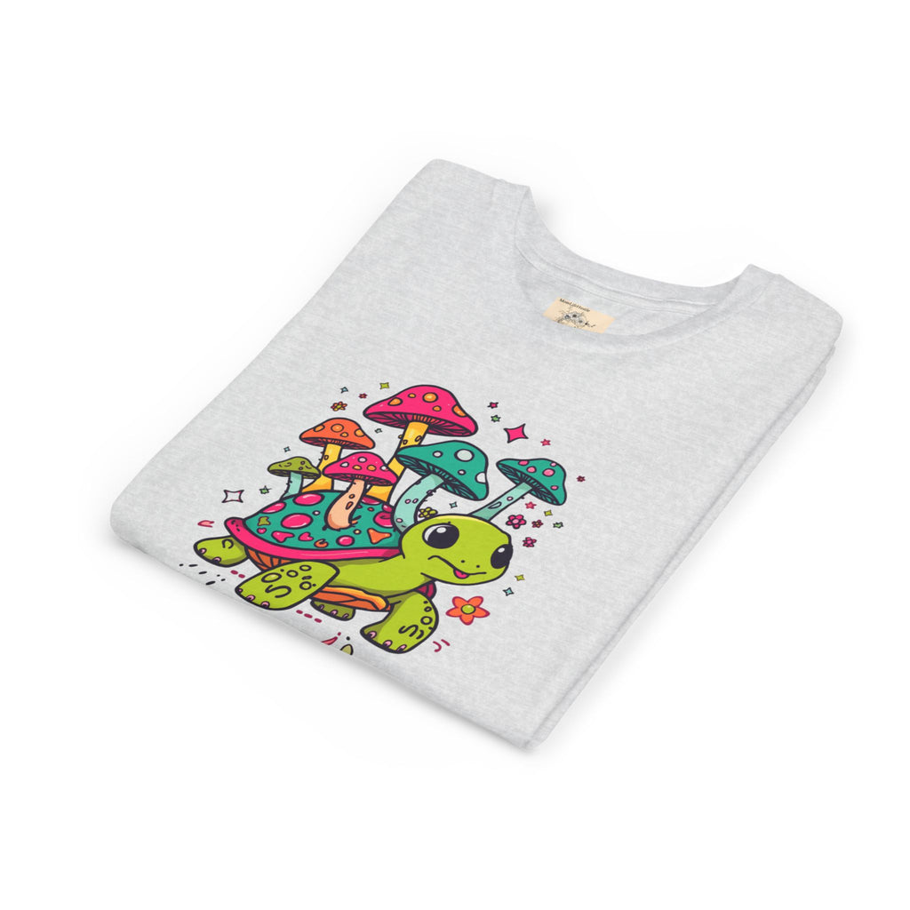 T-Shirt | Cute Turtle & Mushrooms Graphic Youth Tee – 'Print it your way'