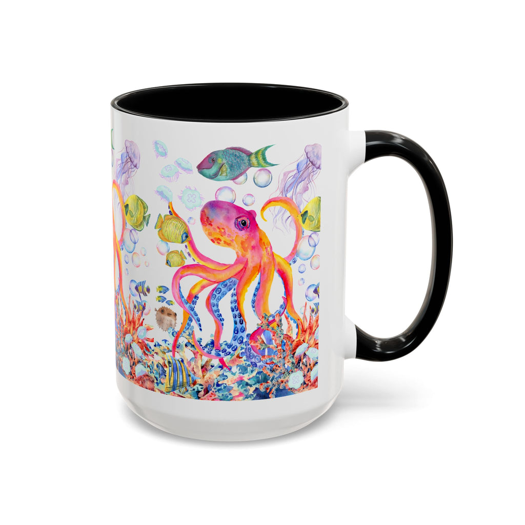 Coffee Mug | Colorful Octopus Accent Mug 11/15oz