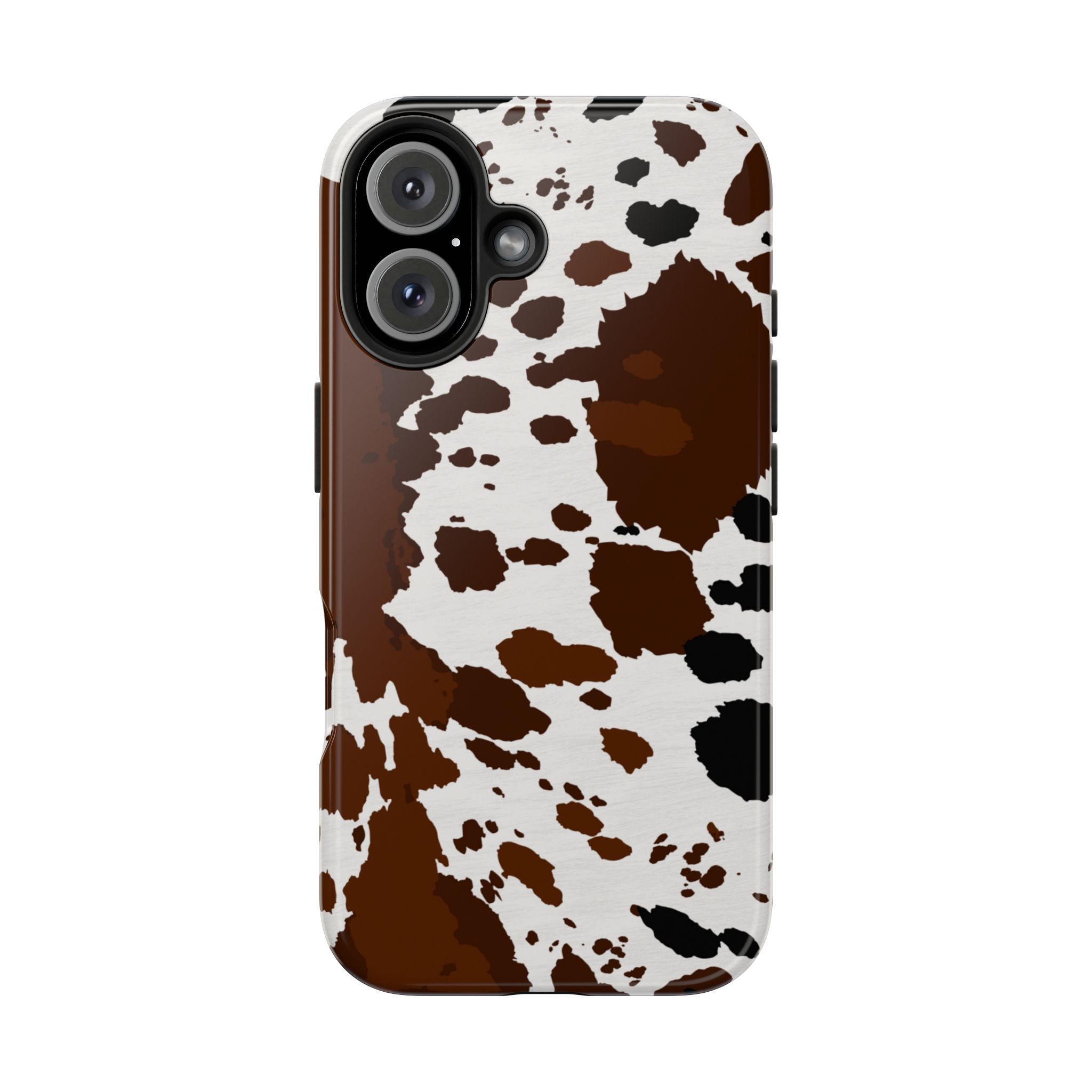 Phone Case | Brown & White Cowhide Pattern Tough Protective Cover