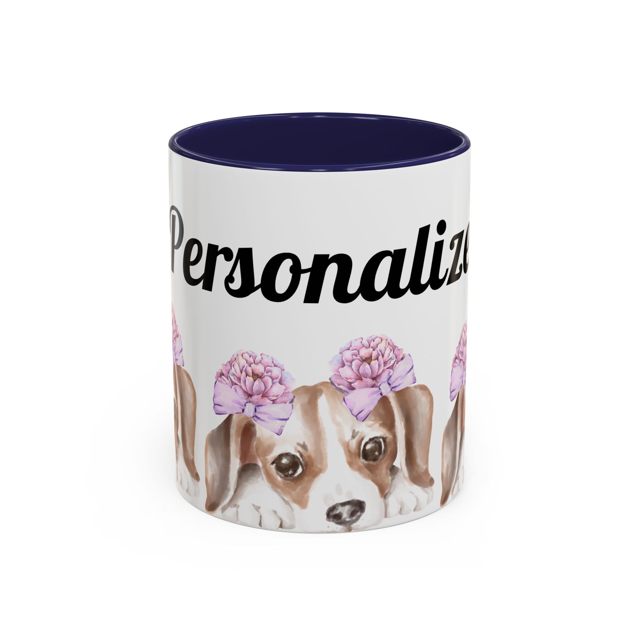 Coffee Mug | Puppy Face with Custom Script Accent Mug (11/15oz)