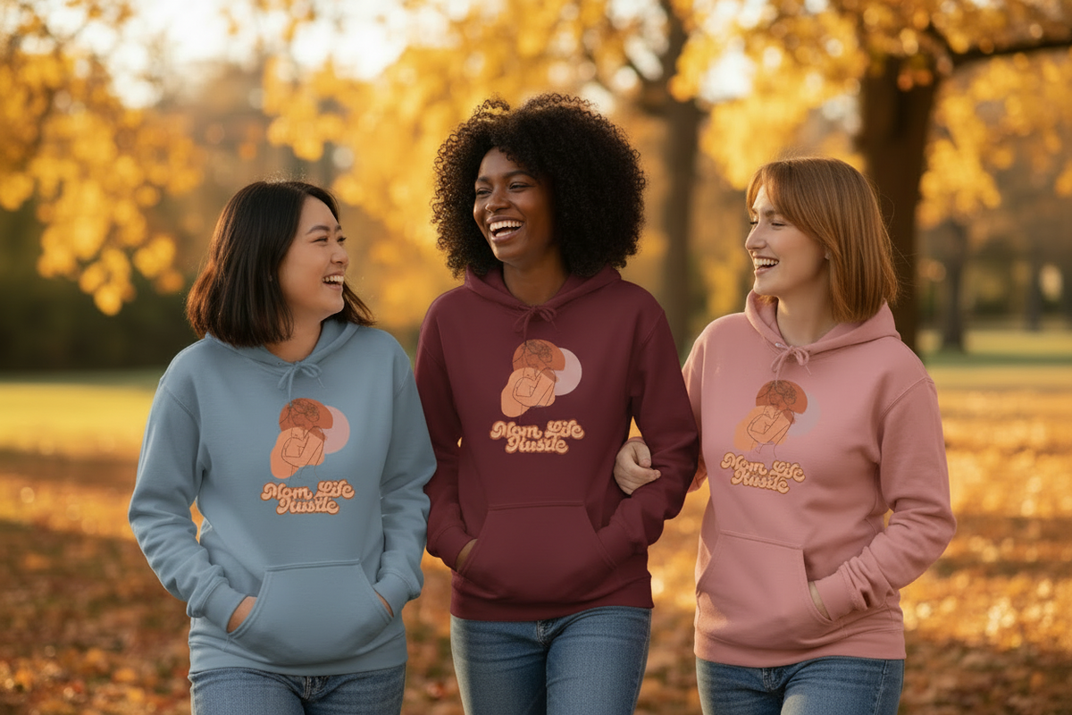 Mom Life Hustle Group Ad - Stone Blue, Maroon, Pink